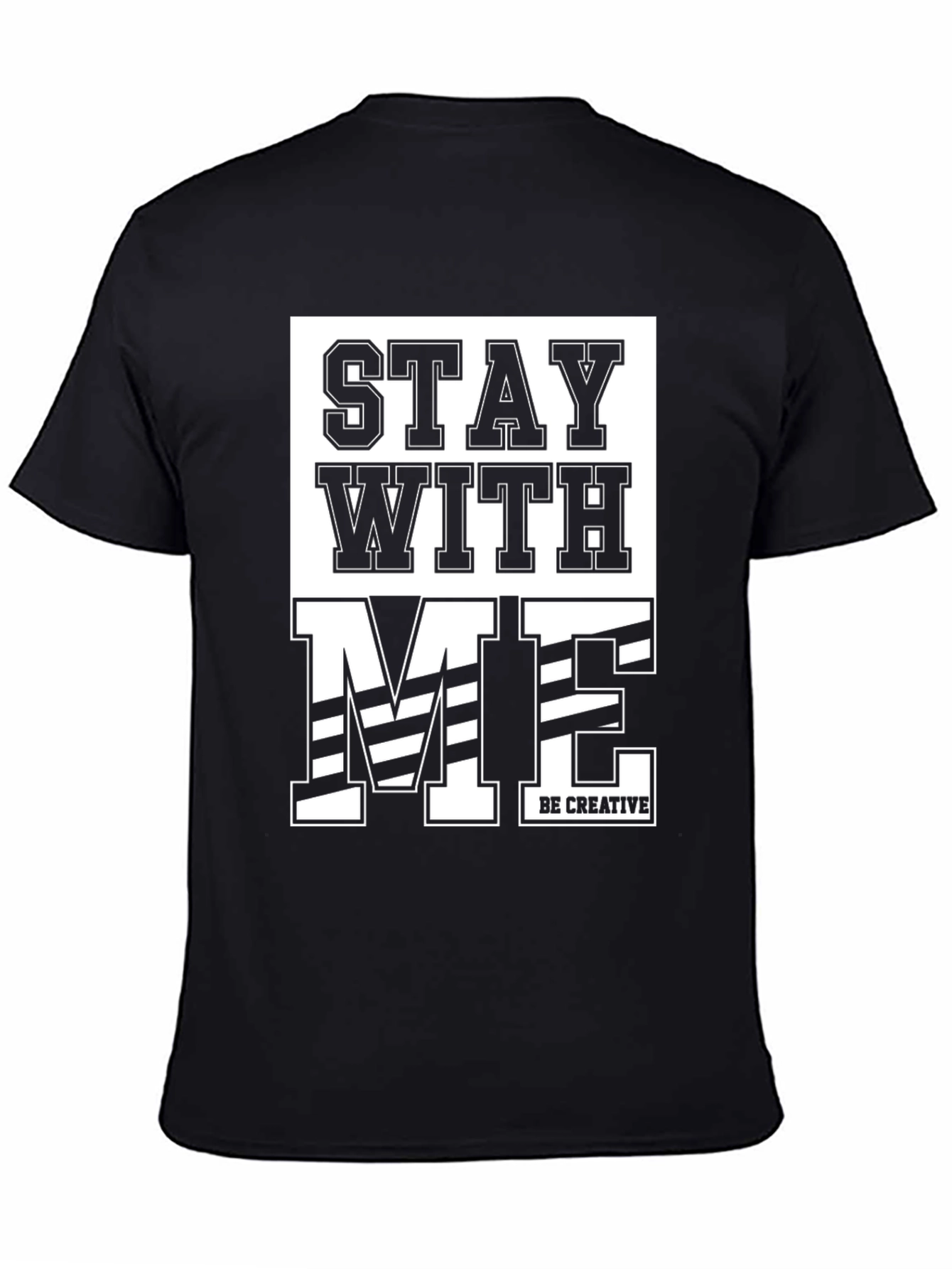 Stay With Me Graphic Print Black T-Shirt