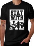 Stay With Me Graphic Print Black T-Shirt