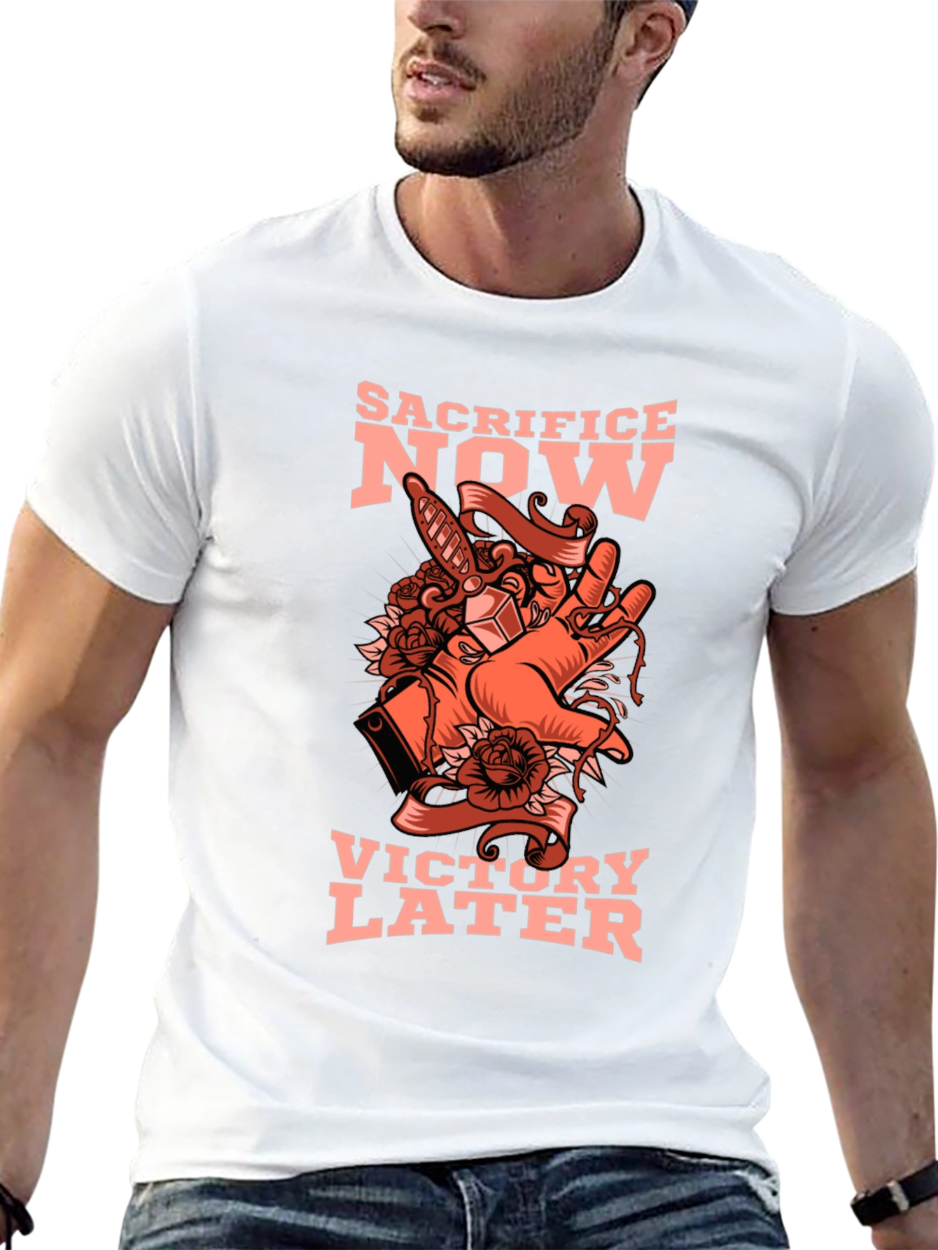 Sacrifice Now Victory Later Graphic Tee