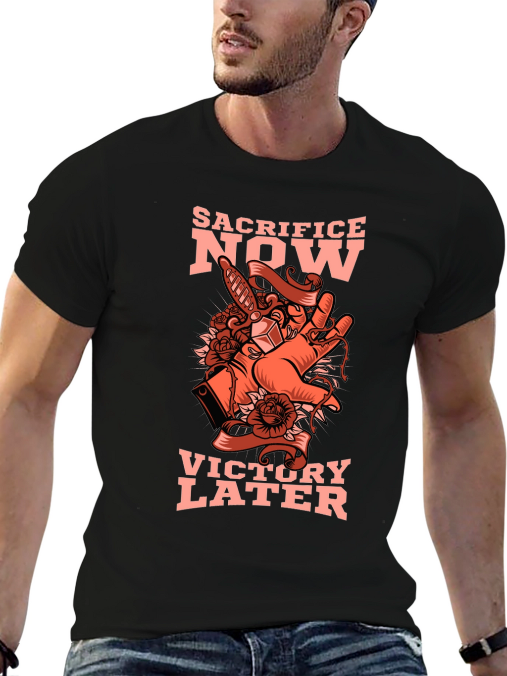 Sacrifice Now Victory Later Graphic Tee