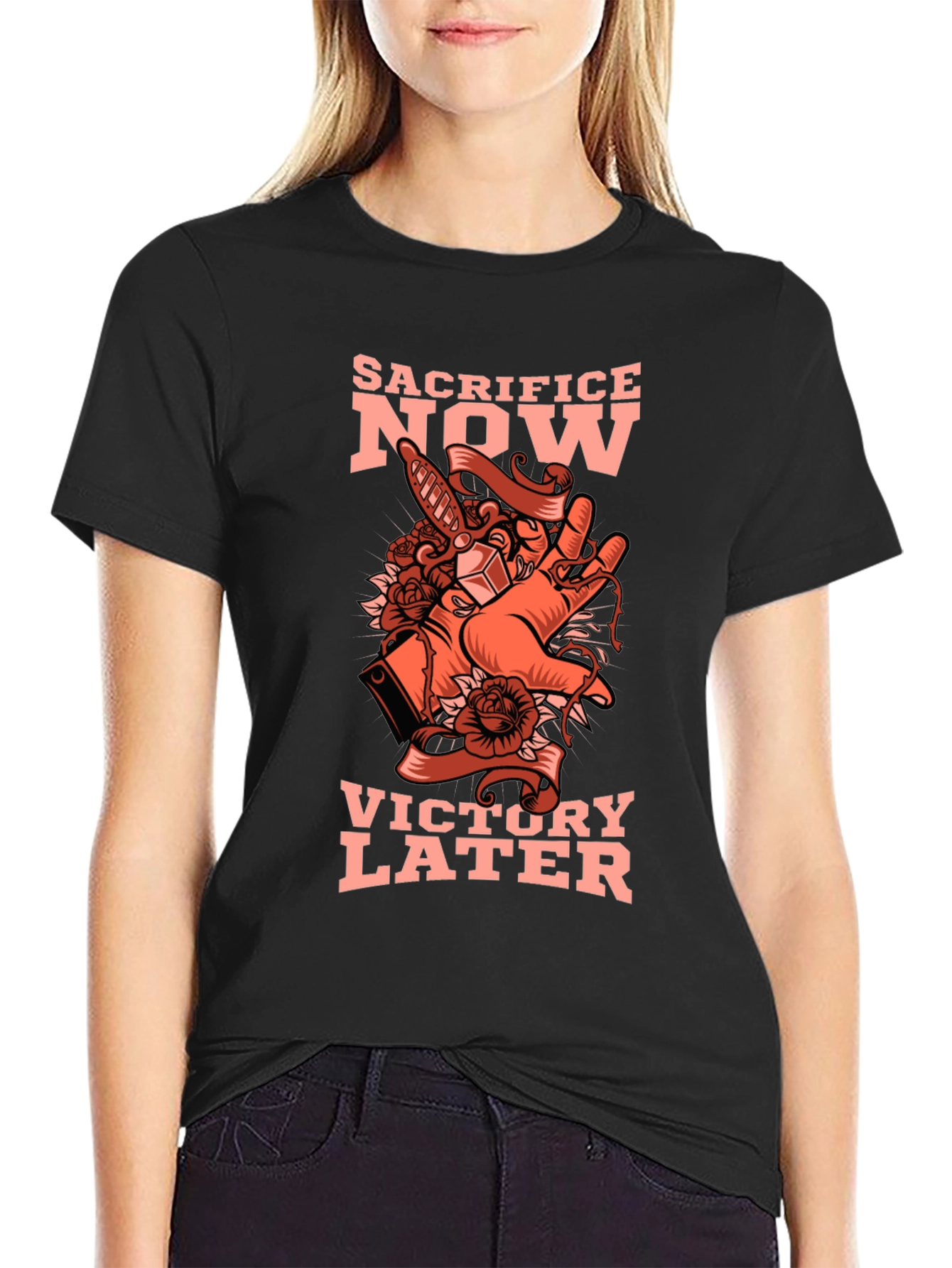Sacrifice Now Victory Later Graphic Tee