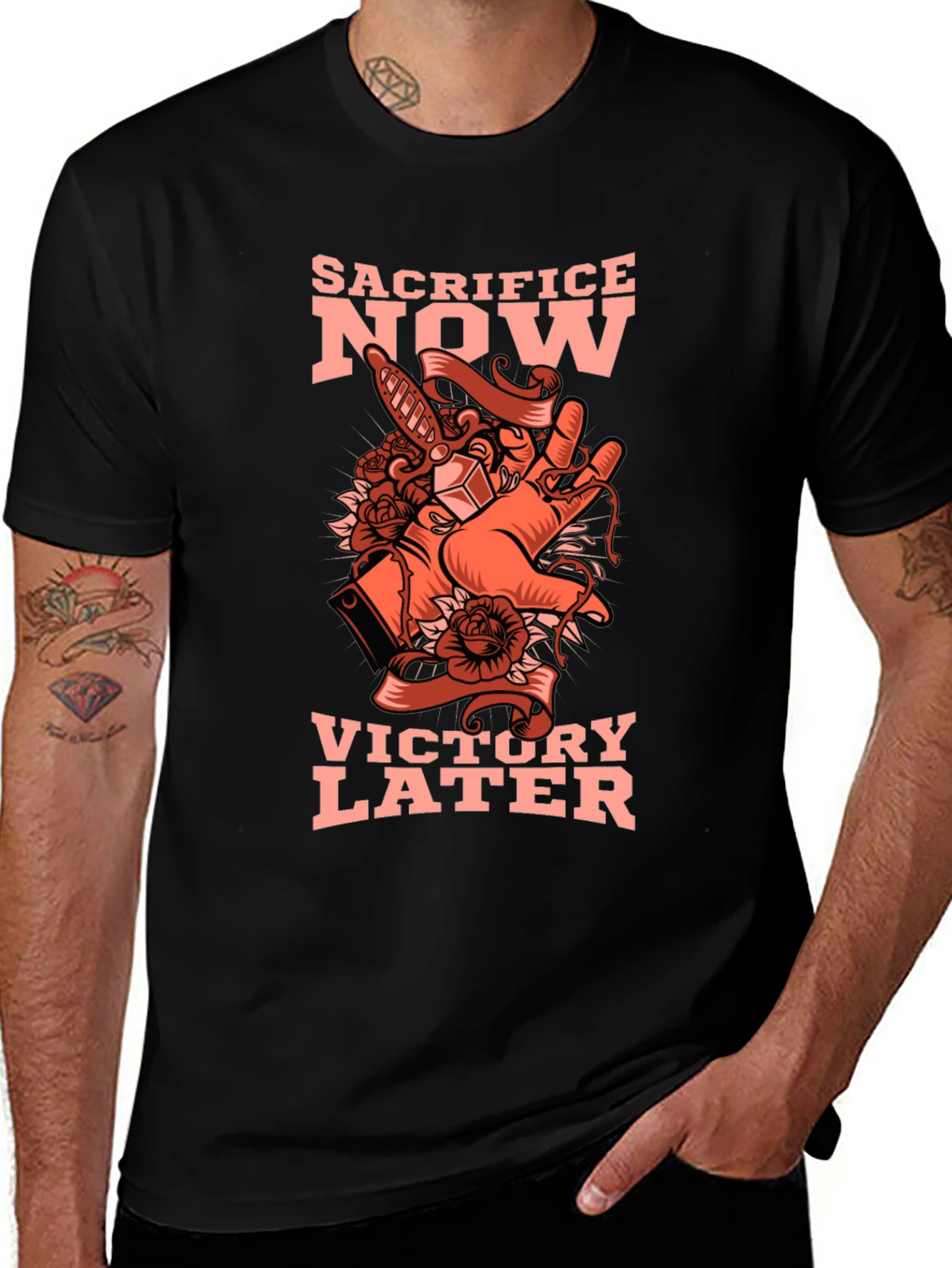 Sacrifice Now Victory Later Graphic Tee