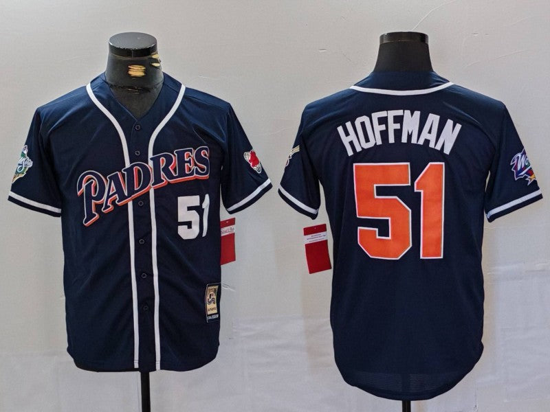 Men's San Diego Padres Trevor Hoffman #51 Navy Replica Player Jerseys
