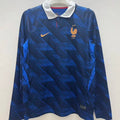 2026/27 France Home Blue Fans Long Sleeve Soccer Jersey Front