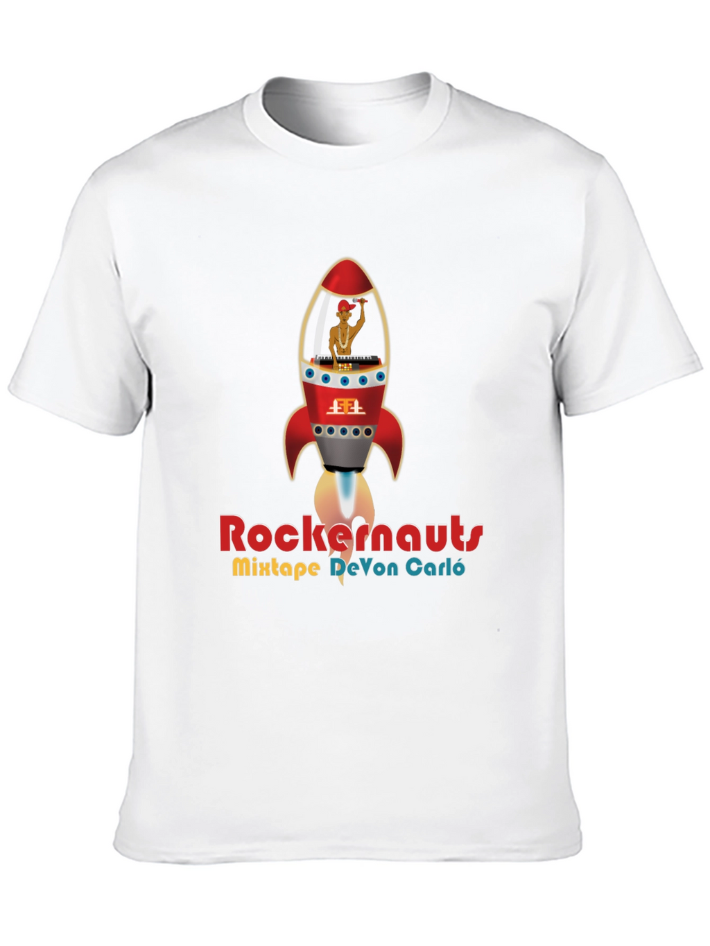 Rockernauts Mixtape T-Shirt - Retro Rocket DJ