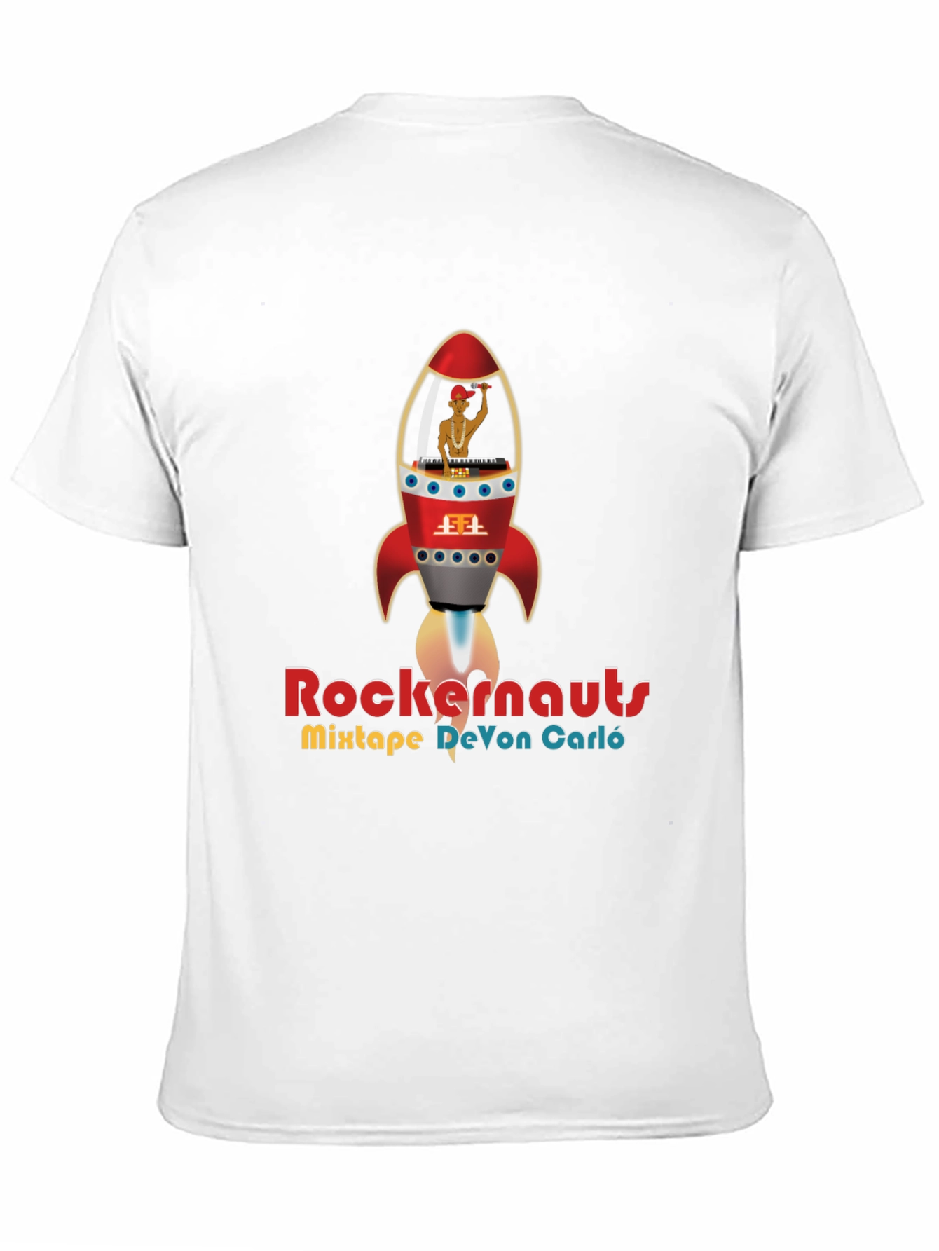Rockernauts Mixtape T-Shirt - Retro Rocket DJ