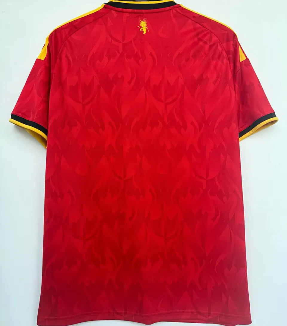 2026/27 Belgium 1:1 Quality Home Red Fans Soccer Jersey (Have Right Patch 有右臂章 白底黑字） Detail 1