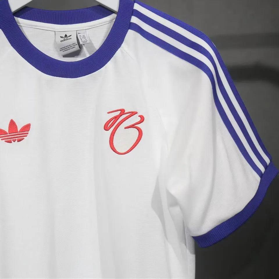 2025 Bellingham x AD White Cotton Retro Style Jersey Detail 4