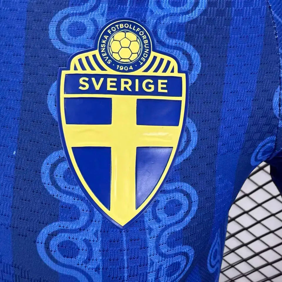 2026/27 Sweden Away Blue Player Version Soccer Jersey Detail 4
