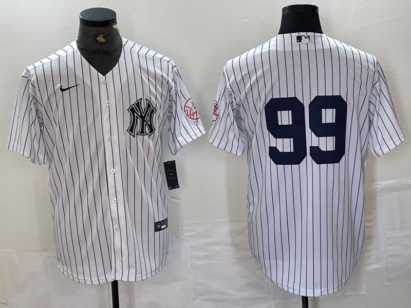 Men's New York Yankees Aaron Judge #99 White Limited Name Jerseys
