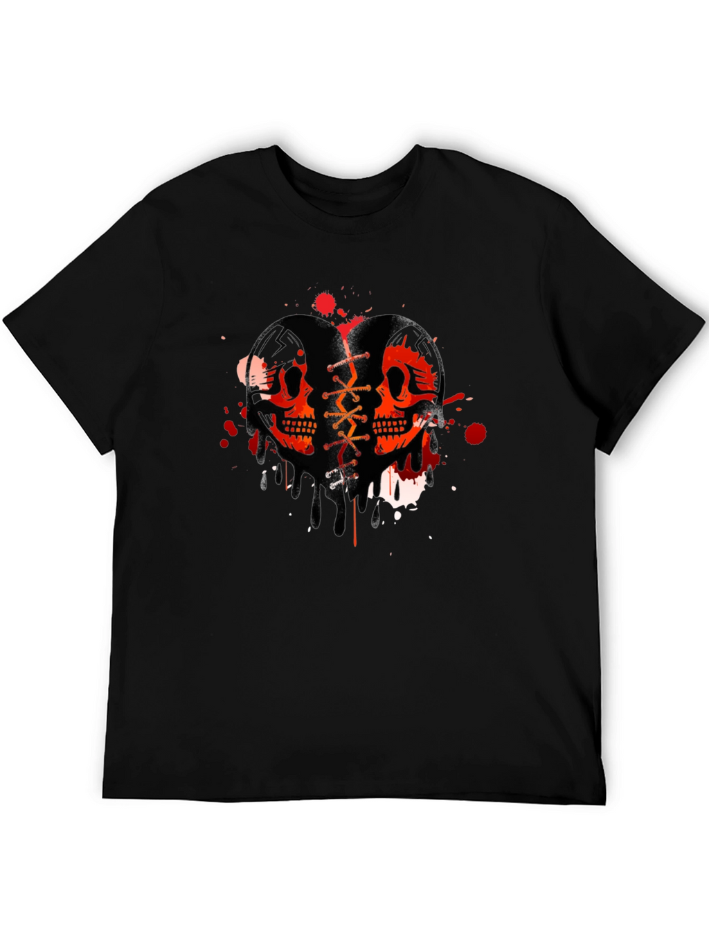 Skull Heart Graphic T-Shirt - Trendy Casual Tee