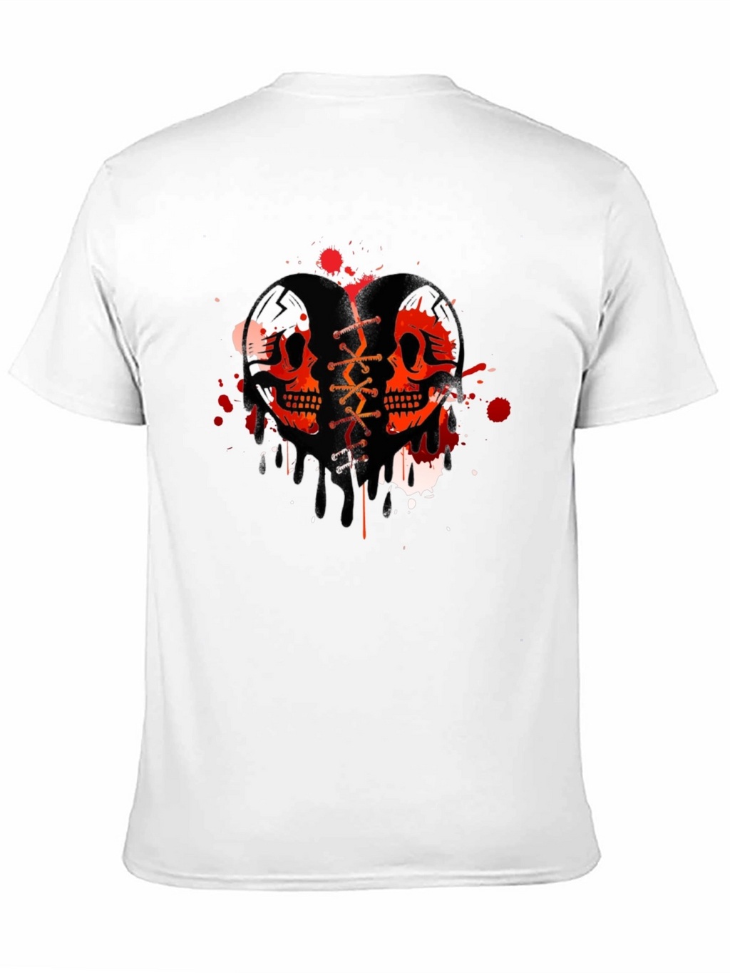 Skull Heart Graphic T-Shirt - Trendy Casual Tee