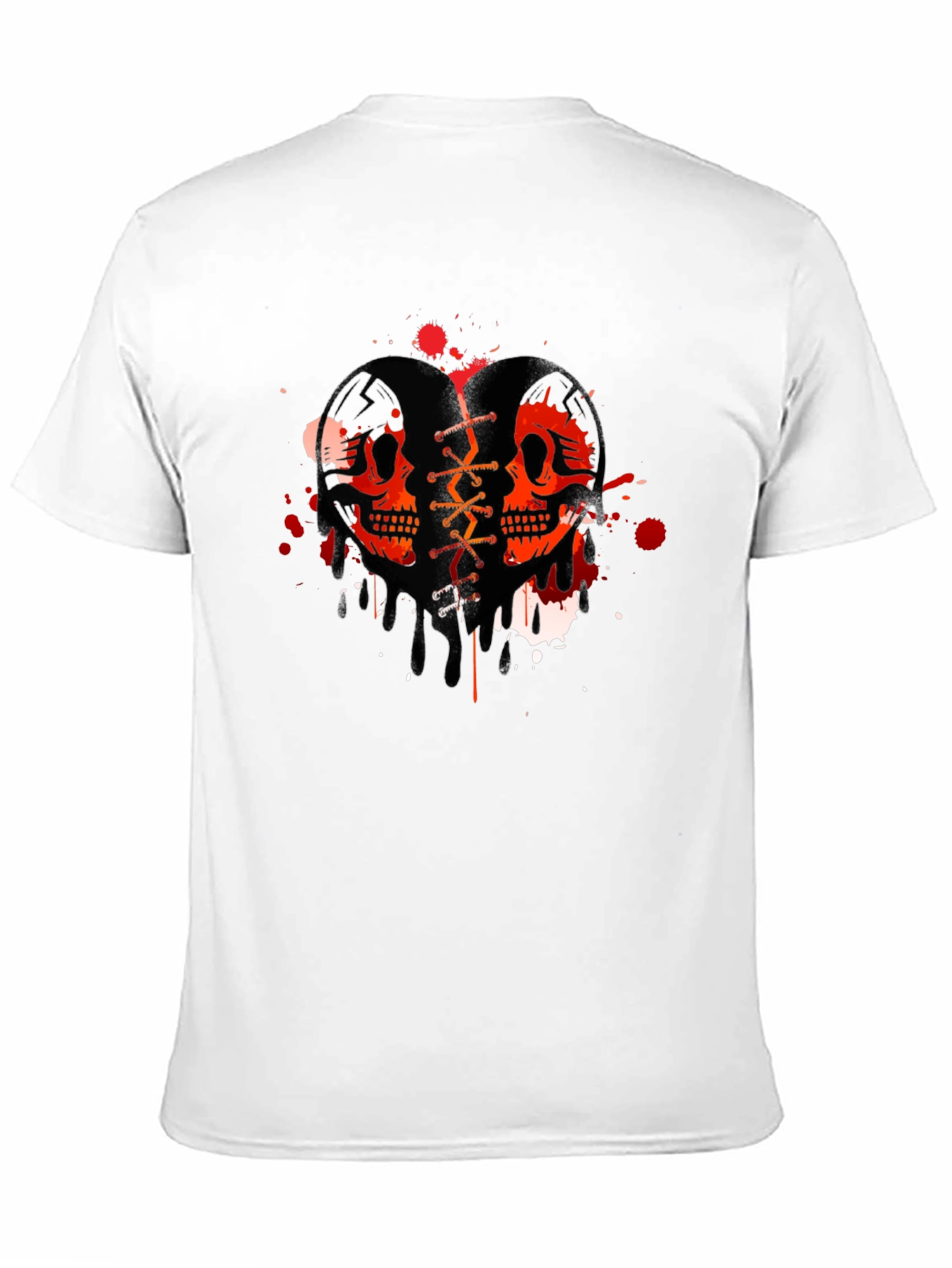 Skull Heart Graphic T-Shirt - Trendy Casual Tee