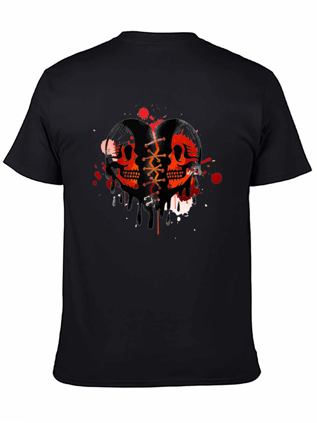 Skull Heart Graphic T-Shirt - Trendy Casual Tee
