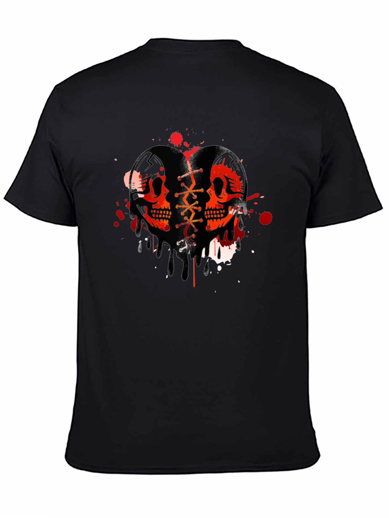 Skull Heart Graphic T-Shirt - Trendy Casual Tee