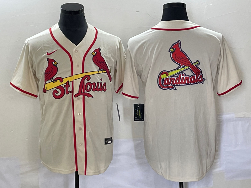 Men's St. Louis Cardinals Cream Alternate Replica Team Jerseys