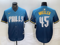 Men's Philadelphia Phillies Zack Wheeler #45 Blue 2024 City Connect Limited Player Jerseys