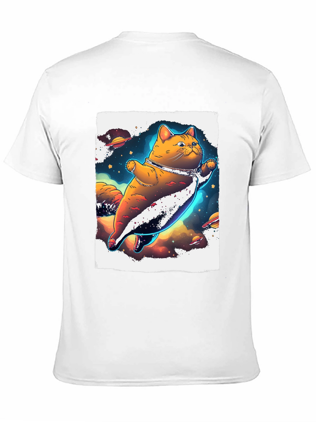 Space Cat T-Shirt - Black Unique Design