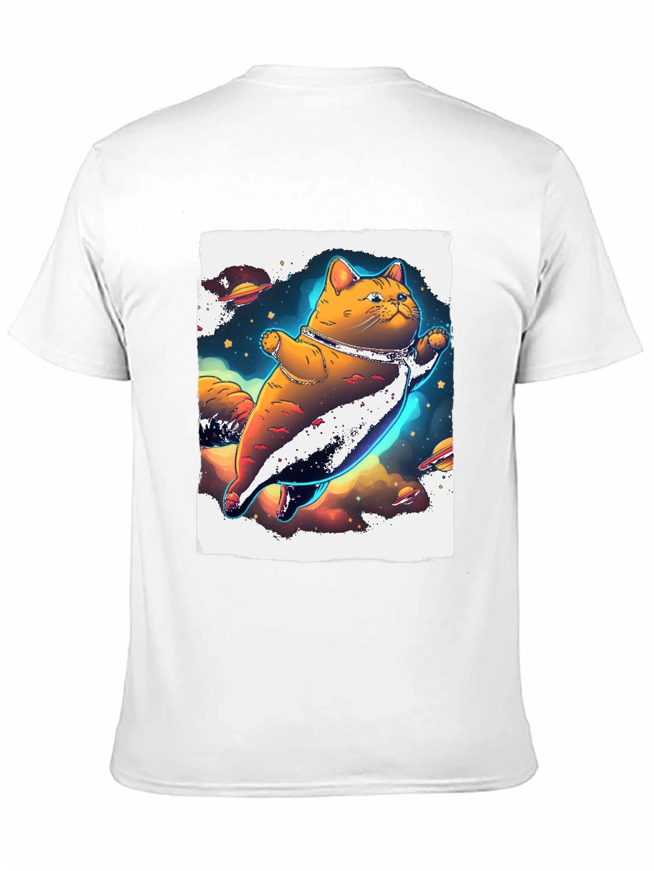 Space Cat T-Shirt - Black Unique Design