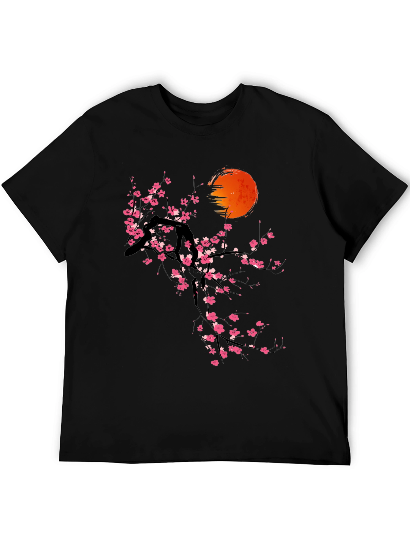 Cherry Blossom Sun Graphic Tee - Black