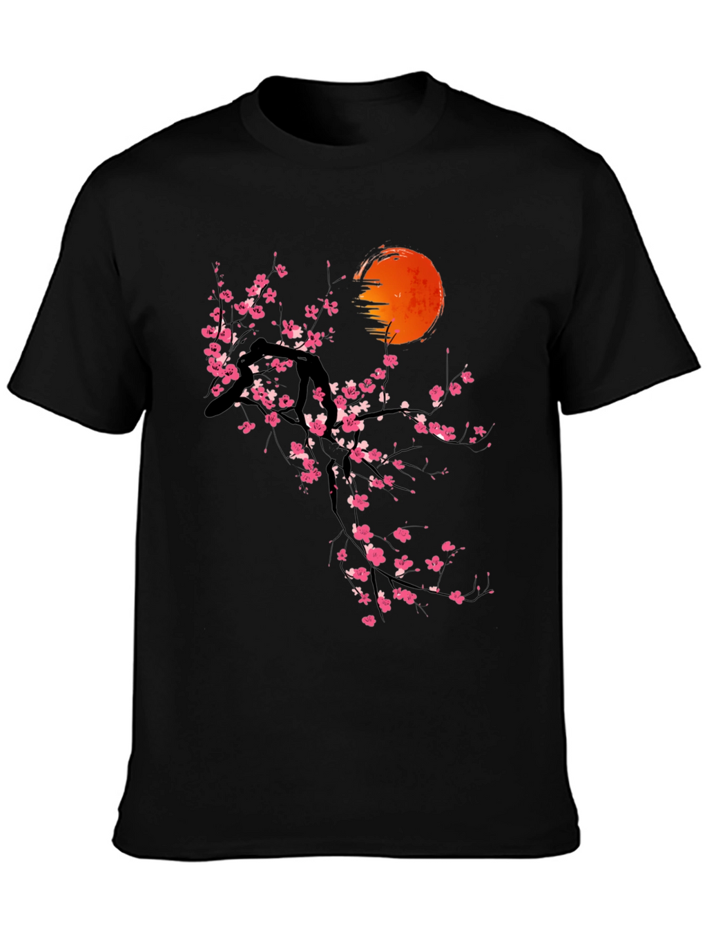 Cherry Blossom Sun Graphic Tee - Black
