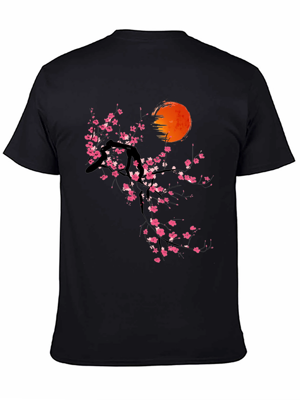 Cherry Blossom Sun Graphic Tee - Black