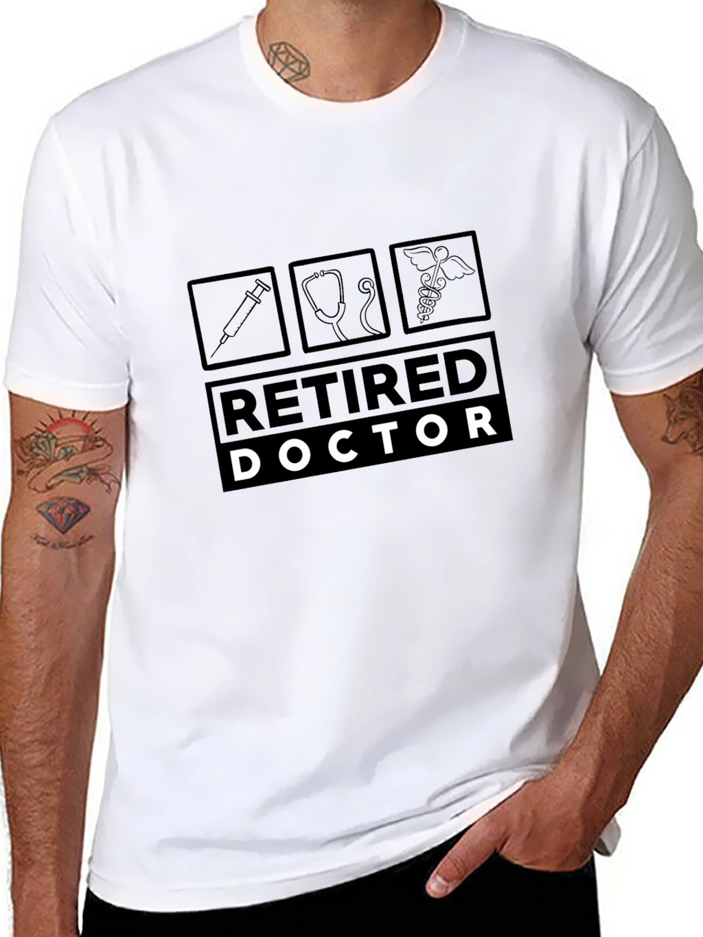 Retired Doctor Black T-Shirt