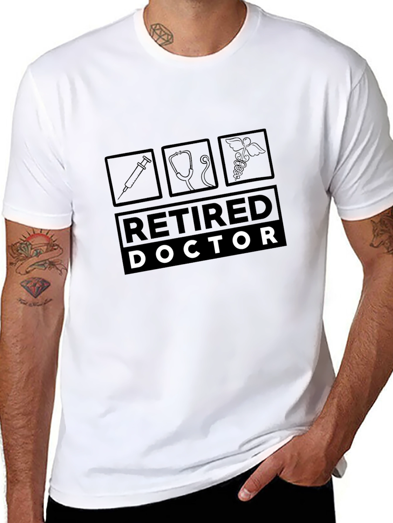 Retired Doctor Black T-Shirt