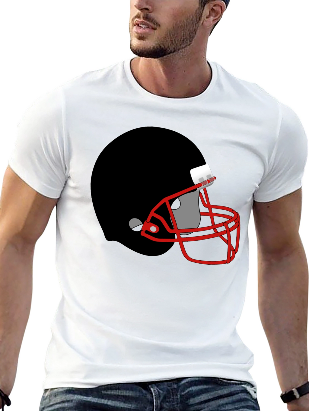 Football Helmet Graphic Tee - Sporty Style