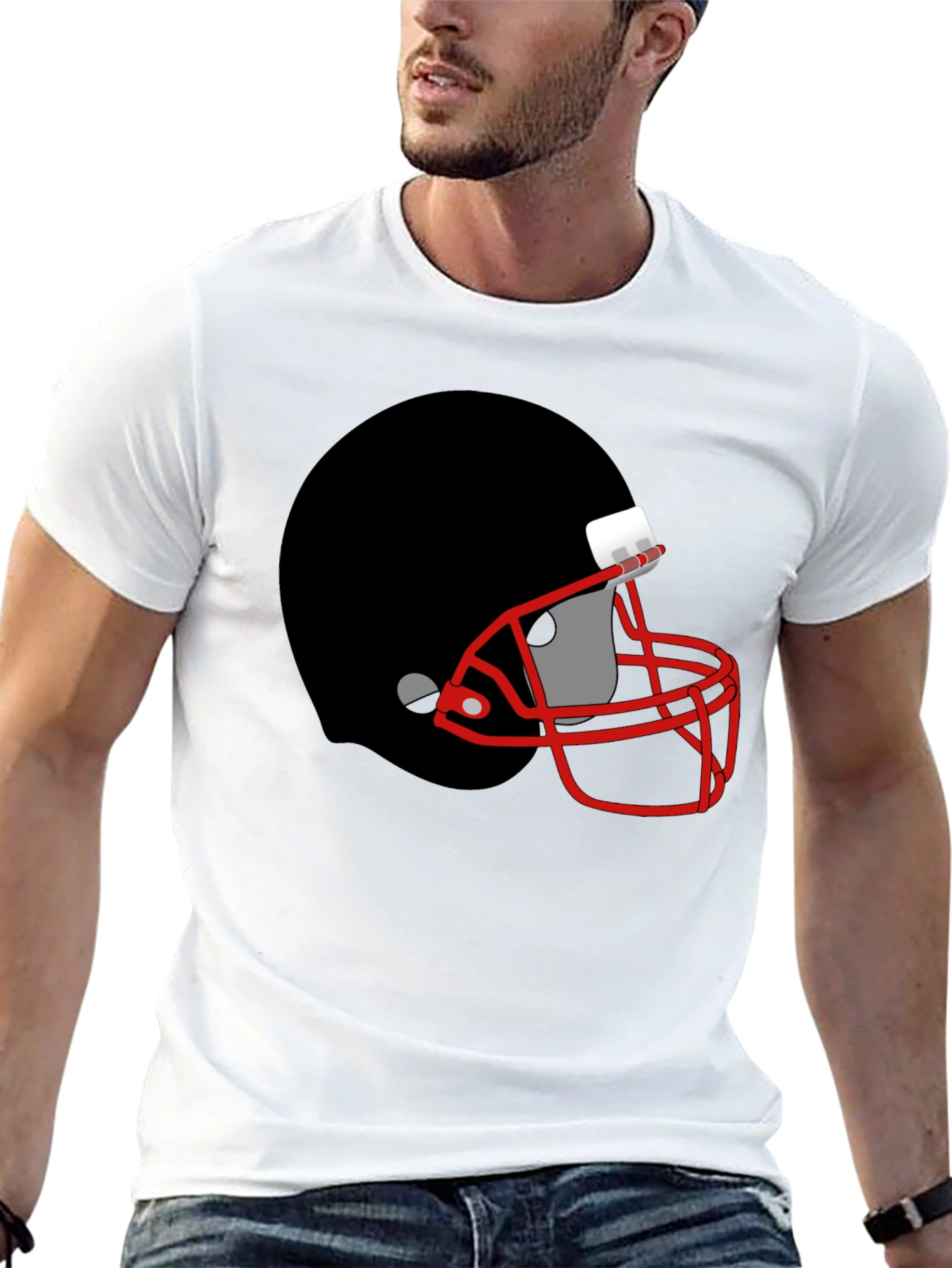 Football Helmet Graphic Tee - Sporty Style