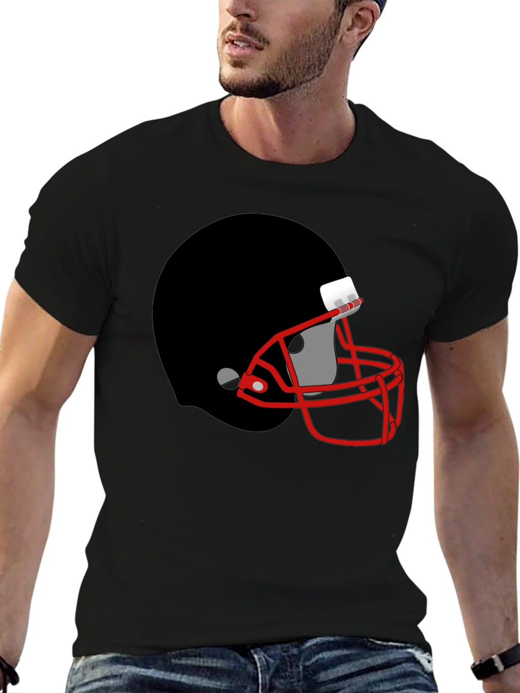 Football Helmet Graphic Tee - Sporty Style