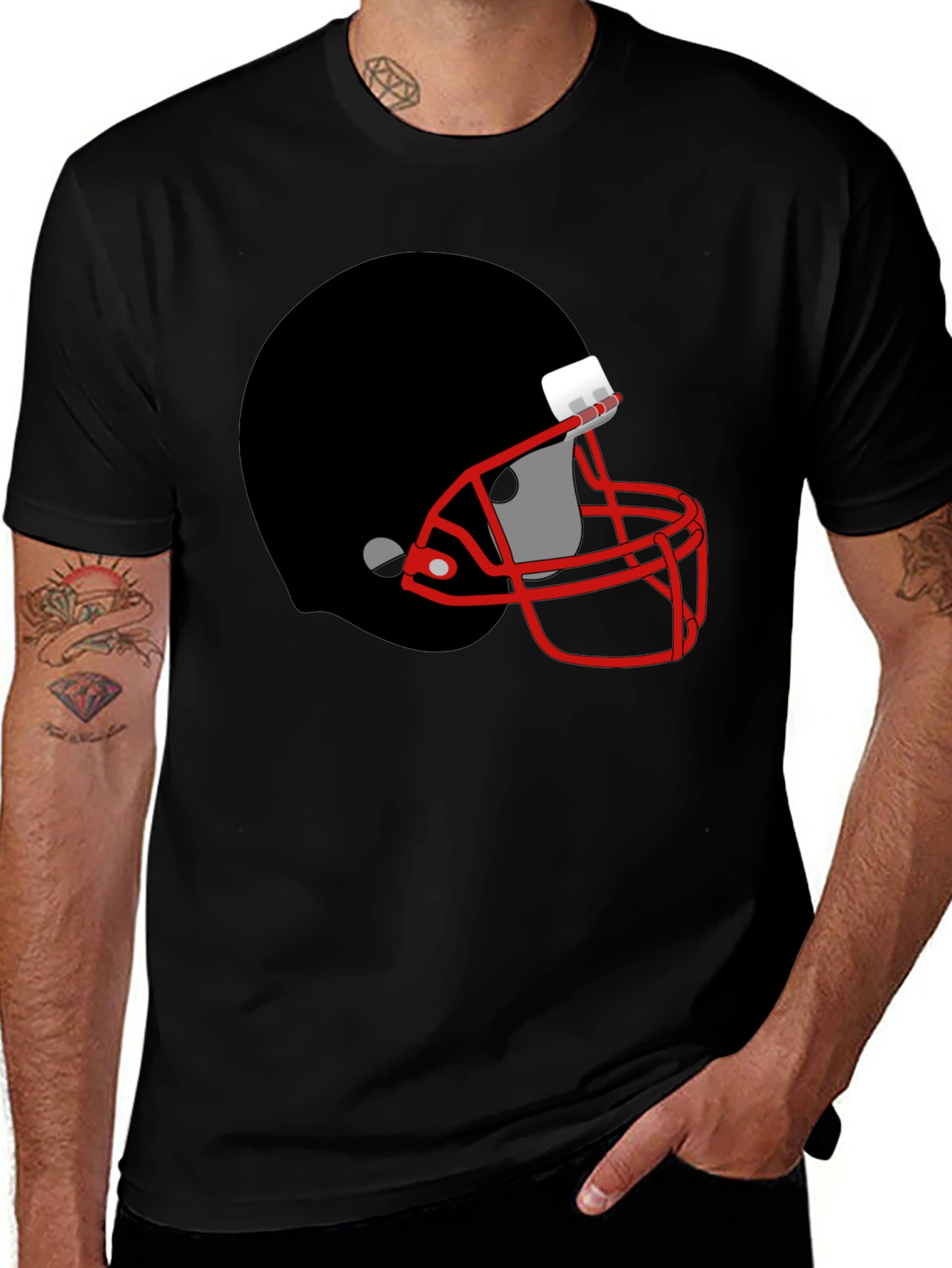 Football Helmet Graphic Tee - Sporty Style