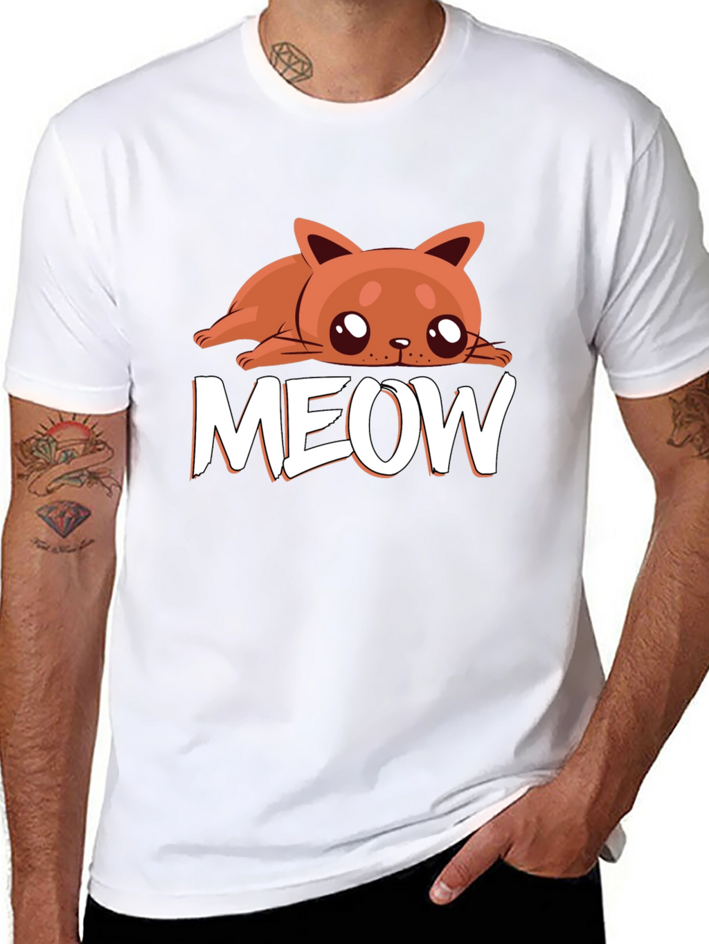 Meow Cat Graphic Tee - Cute Kitten Lover T-Shirt