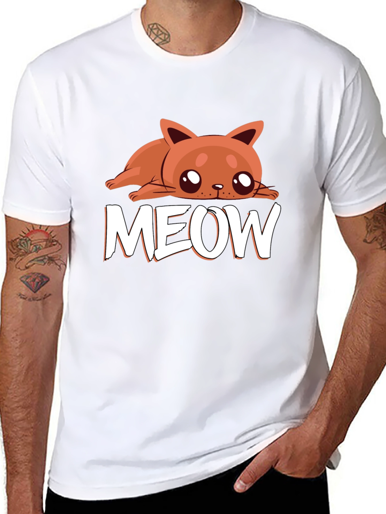 Meow Cat Graphic Tee - Cute Kitten Lover T-Shirt
