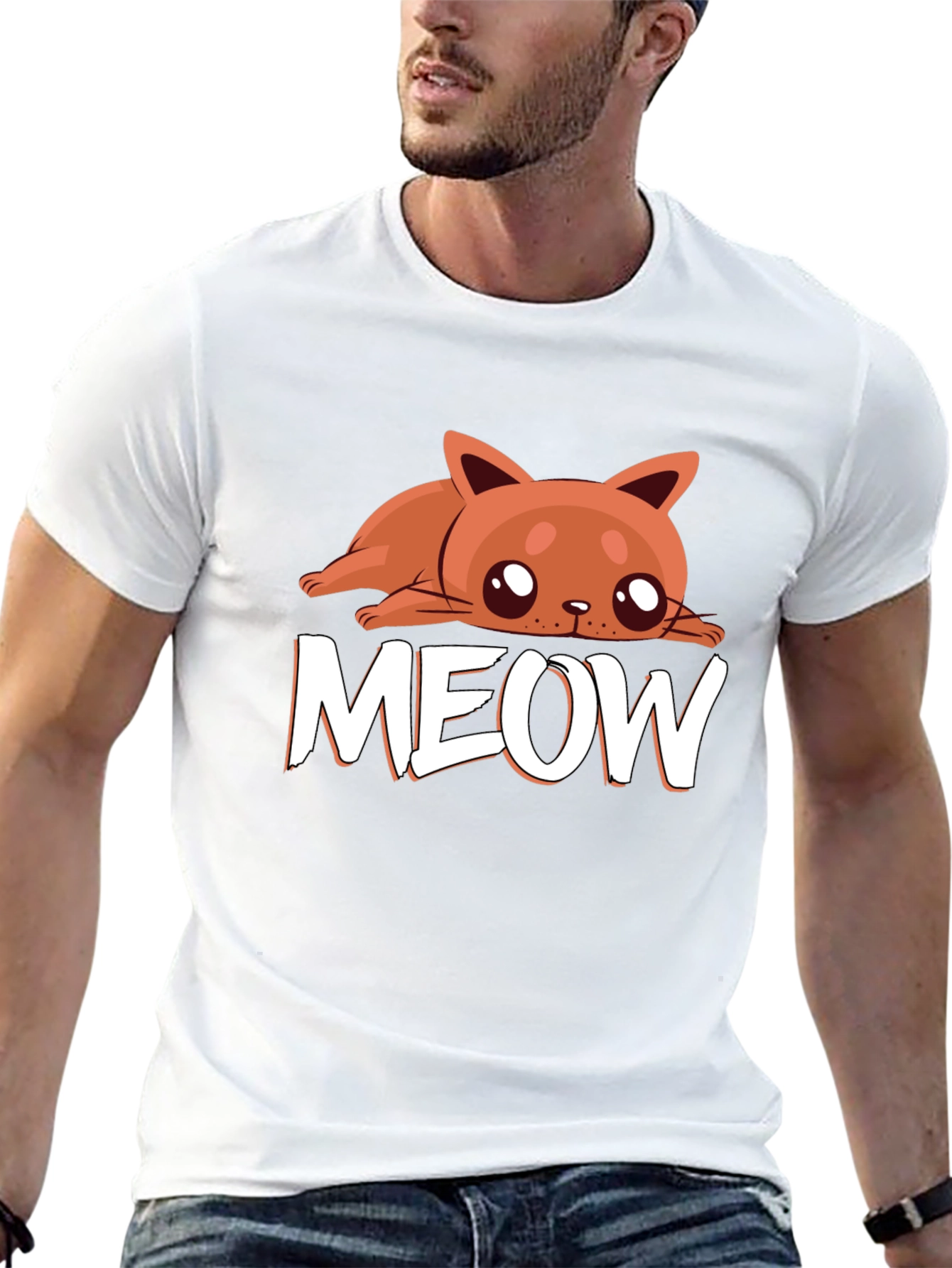 Meow Cat Graphic Tee - Cute Kitten Lover T-Shirt