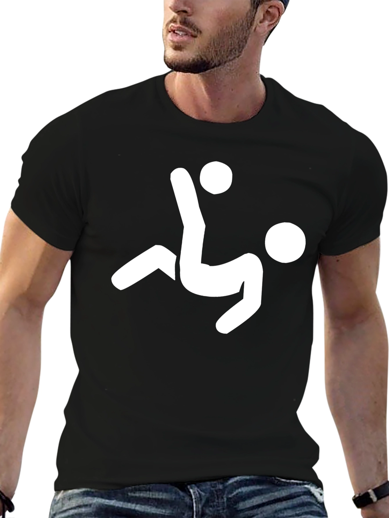 Soccer Bicycle Kick Graphic T-Shirt - Black Cotton Tee