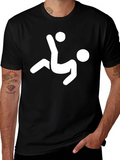 Soccer Bicycle Kick Graphic T-Shirt - Black Cotton Tee