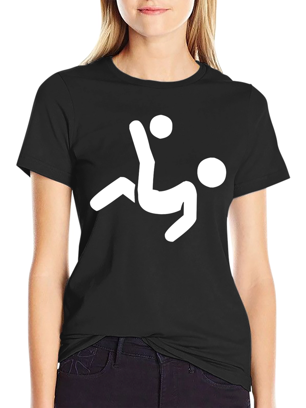 Soccer Bicycle Kick Graphic T-Shirt - Black Cotton Tee