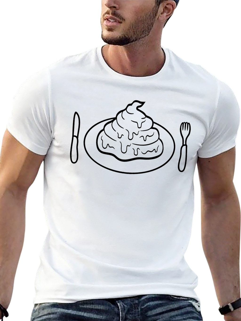 Novelty T-Shirt: Poop Dessert - Humorous Graphic Tee