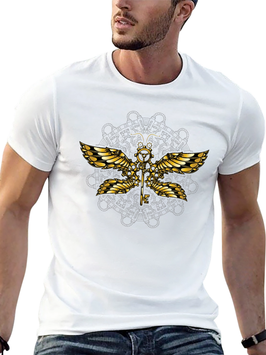 Steampunk Dragonfly Graphic T-Shirt - Unique Design
