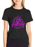 Anxiety Skeleton Peace Sign Black T-Shirt