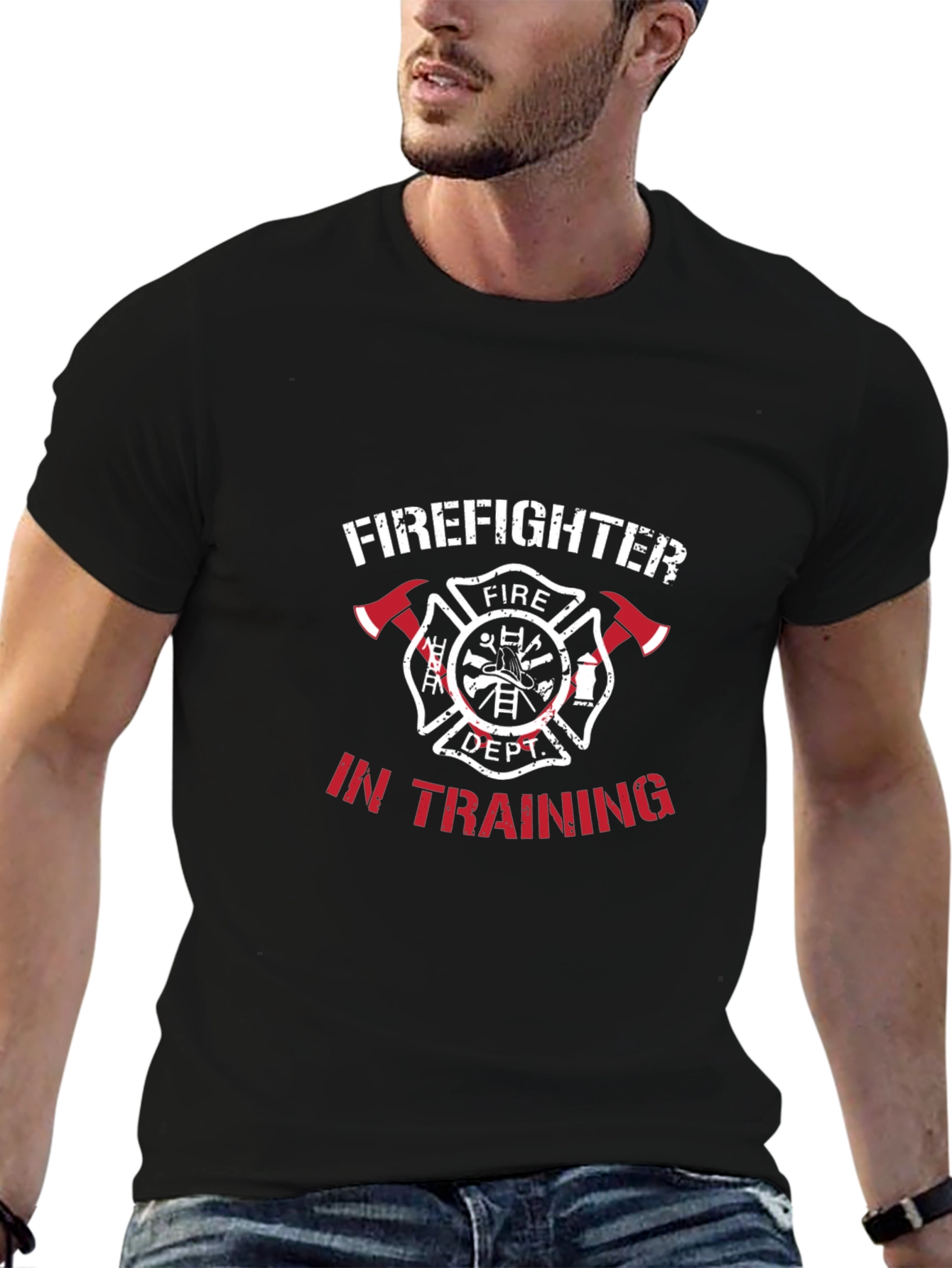 Firefighter In Training Black T-Shirt