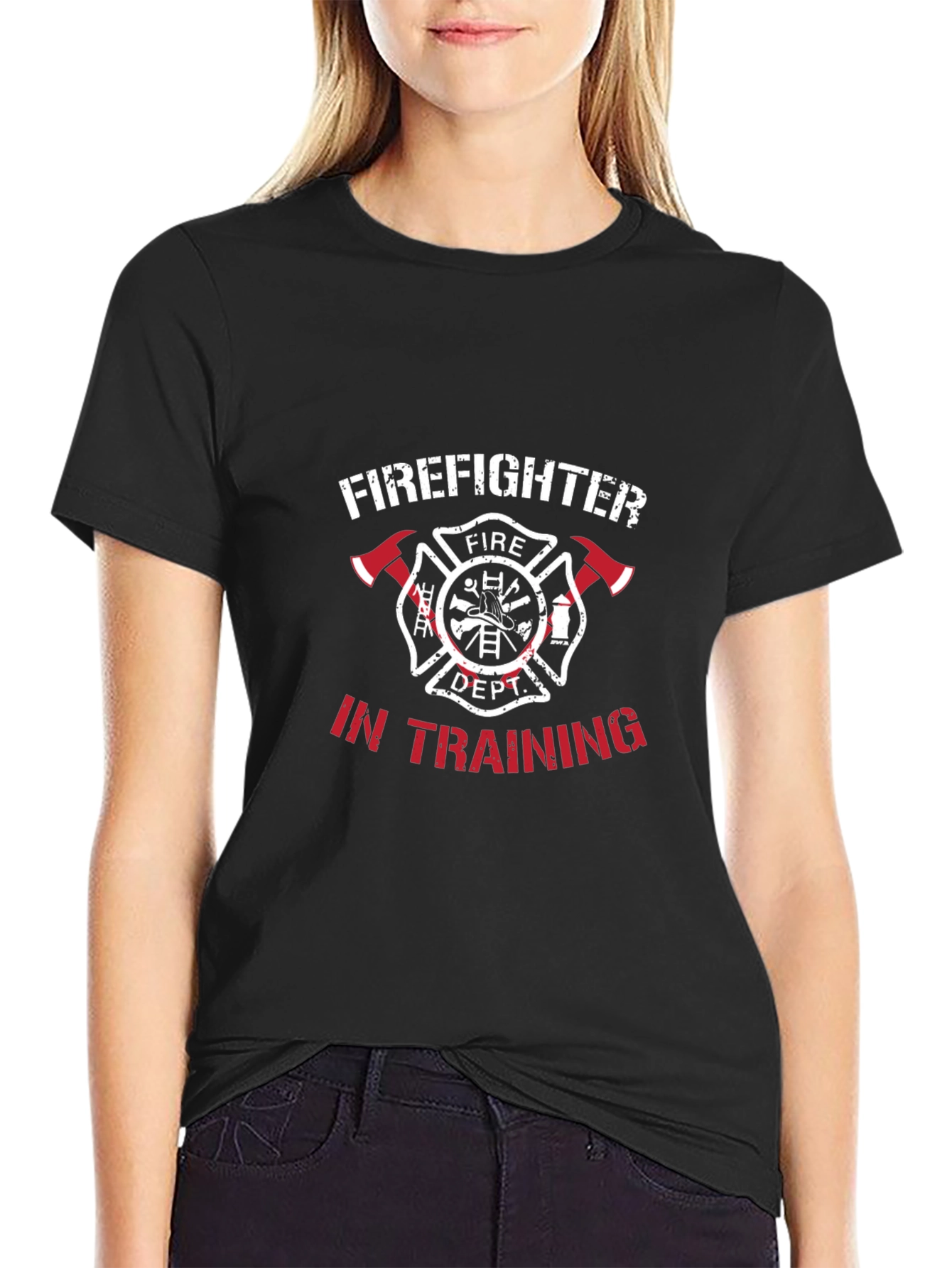 Firefighter In Training Black T-Shirt