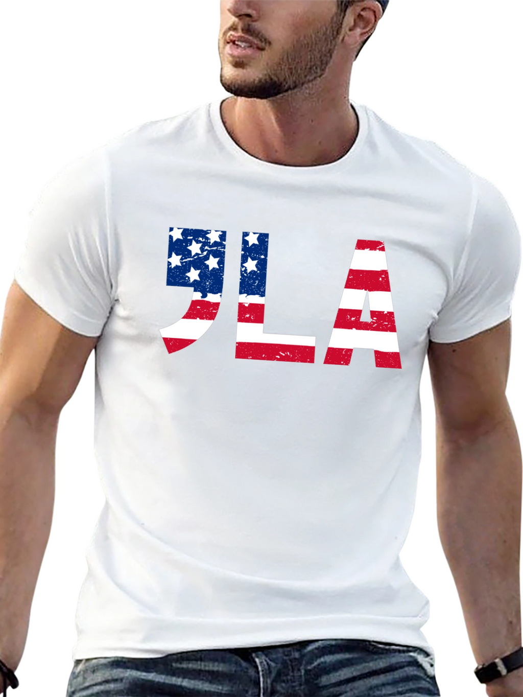 JLA American Flag Graphic Tee - Patriotic Design