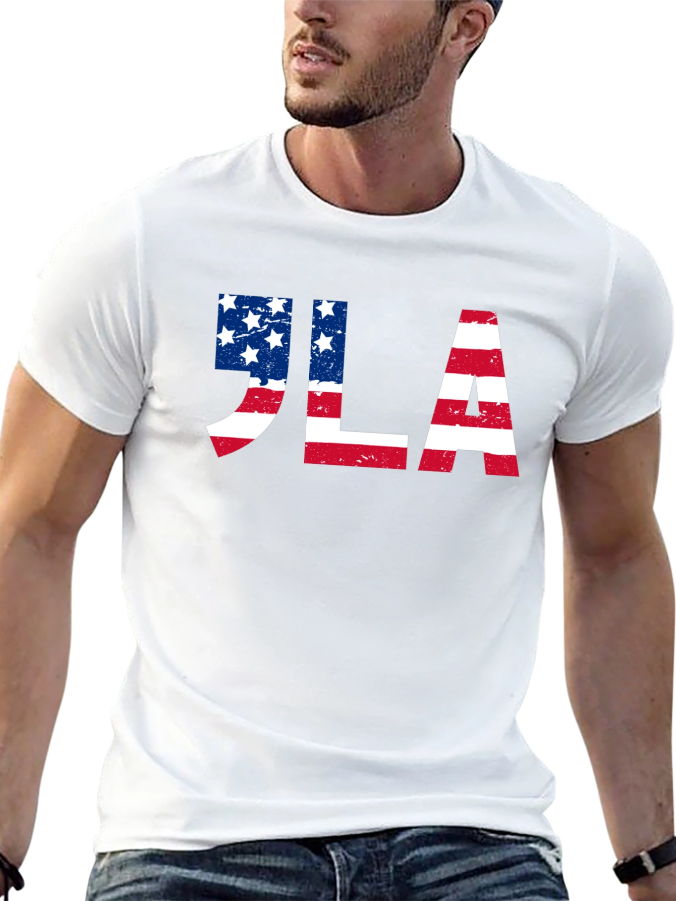 JLA American Flag Graphic Tee - Patriotic Design