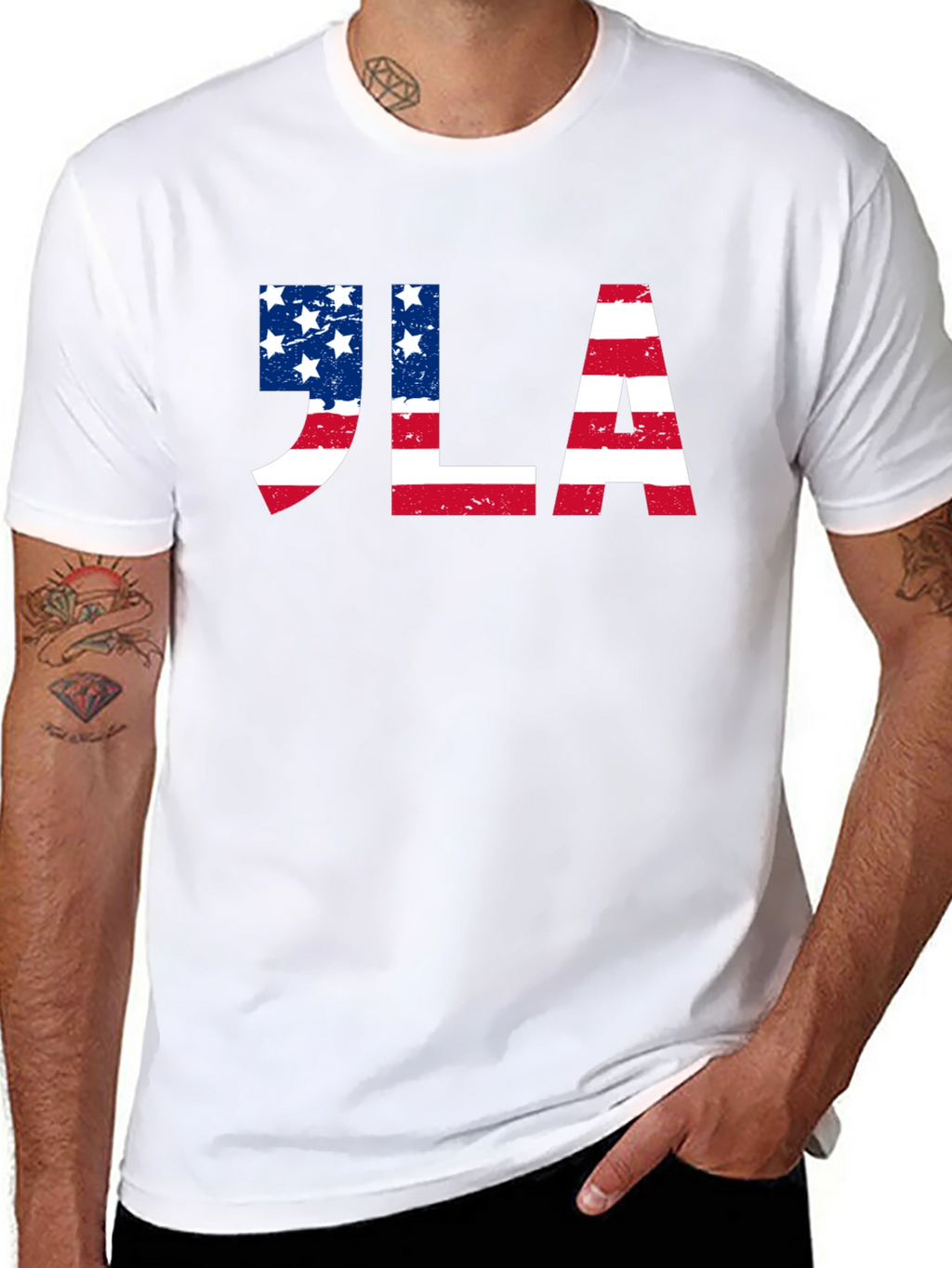 JLA American Flag Graphic Tee - Patriotic Design