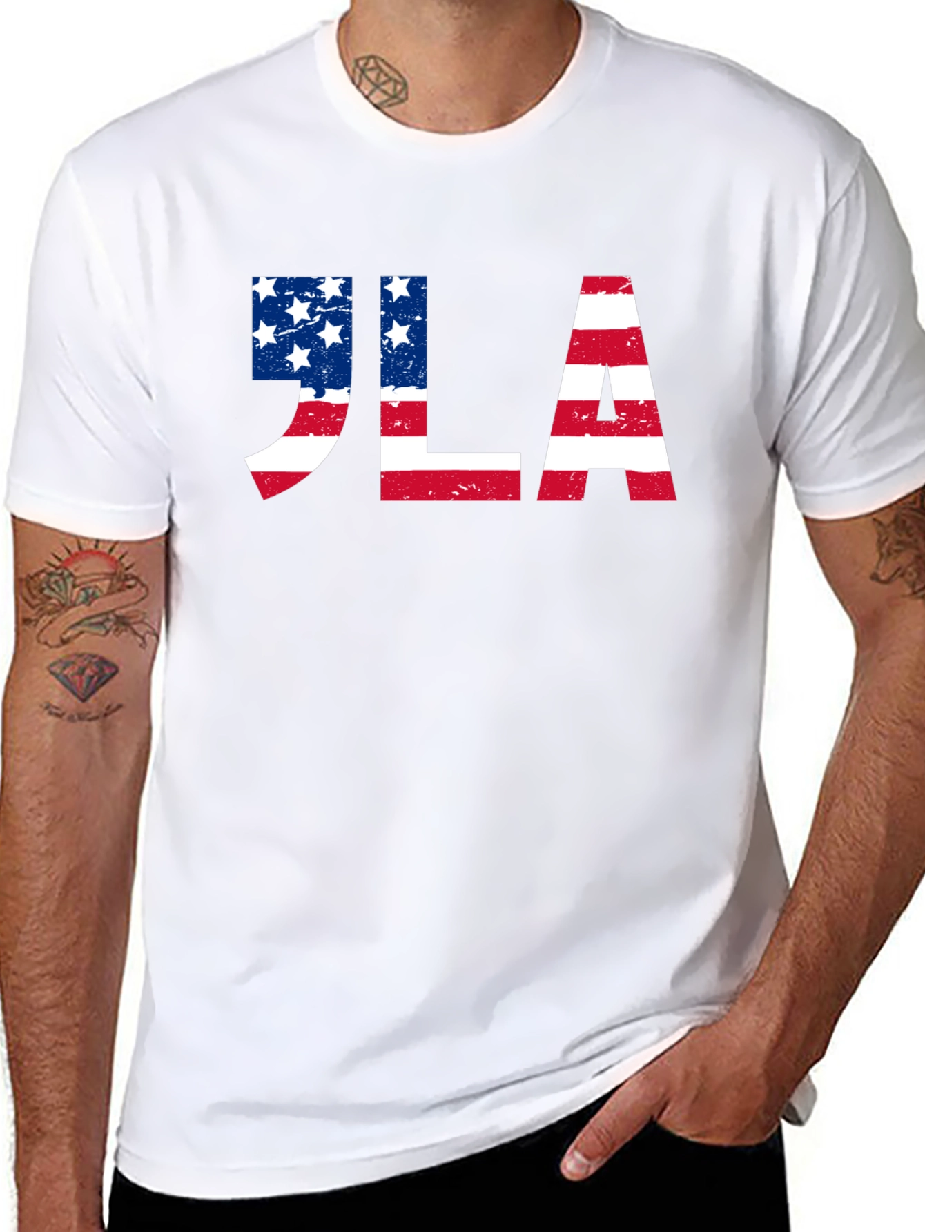 JLA American Flag Graphic Tee - Patriotic Design