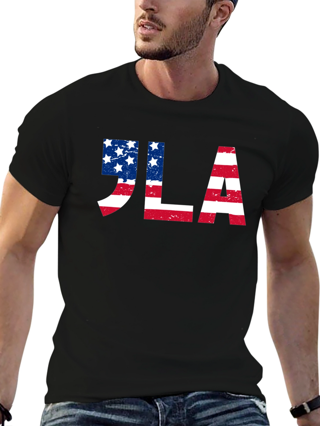 JLA American Flag Graphic Tee - Patriotic Design