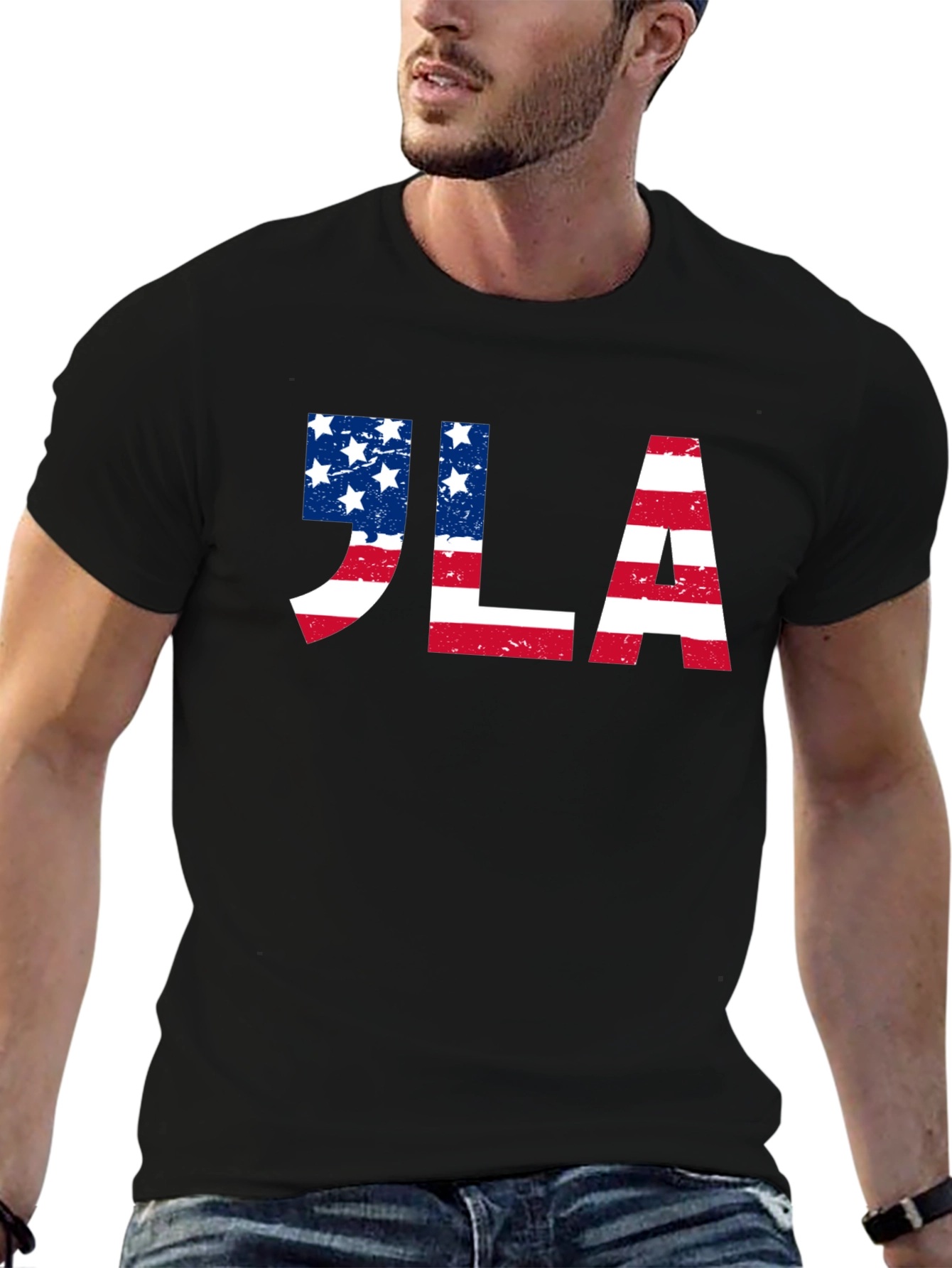 JLA American Flag Graphic Tee - Patriotic Design