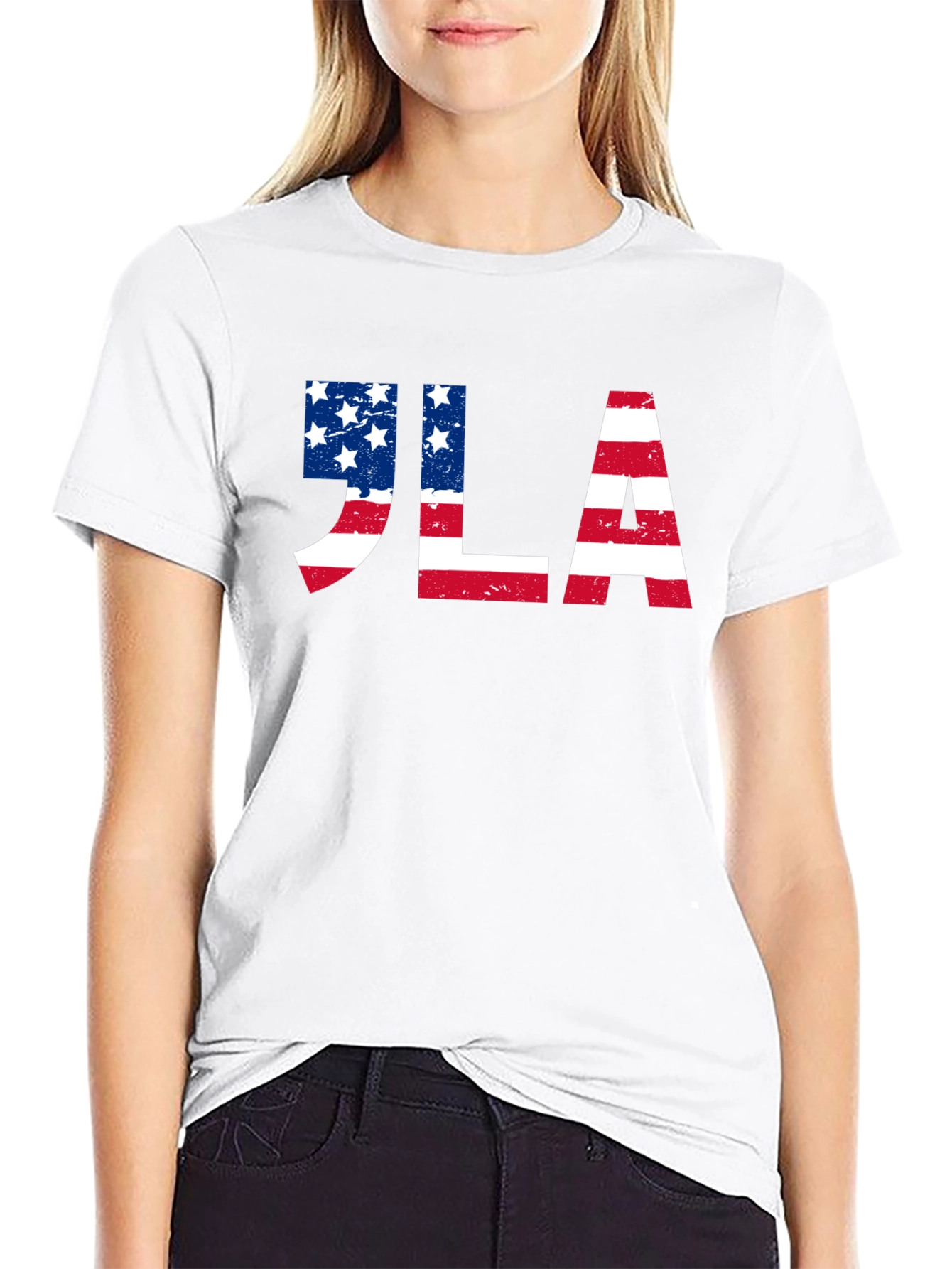 JLA American Flag Graphic Tee - Patriotic Design